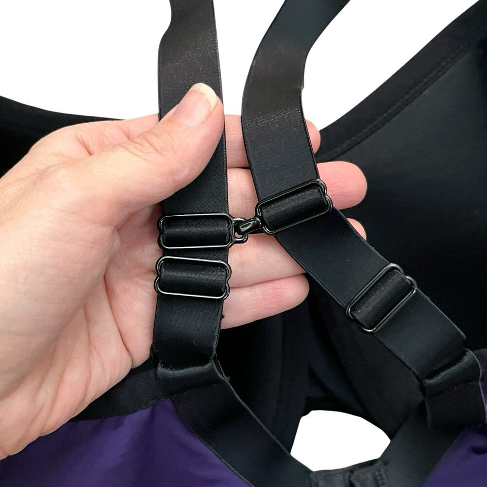 Torrid Mid Impact Underwire Sports Bra 50DDD Purple Black Molded Full Coverage - Picture 5 of 7